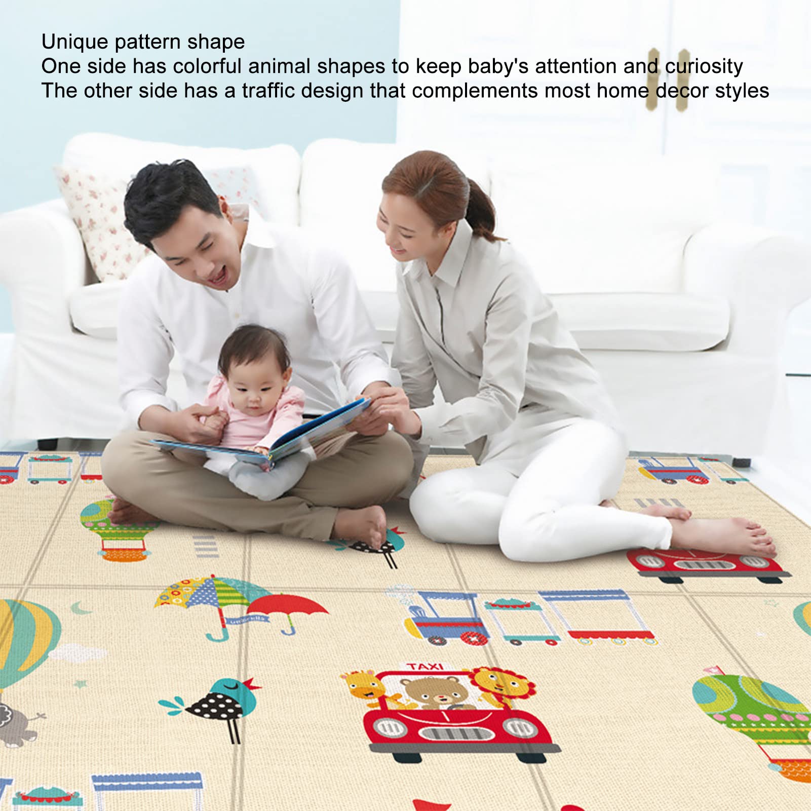 **Foldable Baby Play Mat - Extra Large Waterproof Crawling Mat for Toddlers & Infants - Non-Toxic, Odorless & Dirt-Resistant Activity Playmat for Home, Nursery & Daycare Use**    *(Use Cases: Perfect for playtime, tummy time, crawling practice, and safe floor activities at home, daycare, or outdoor adventures!)*