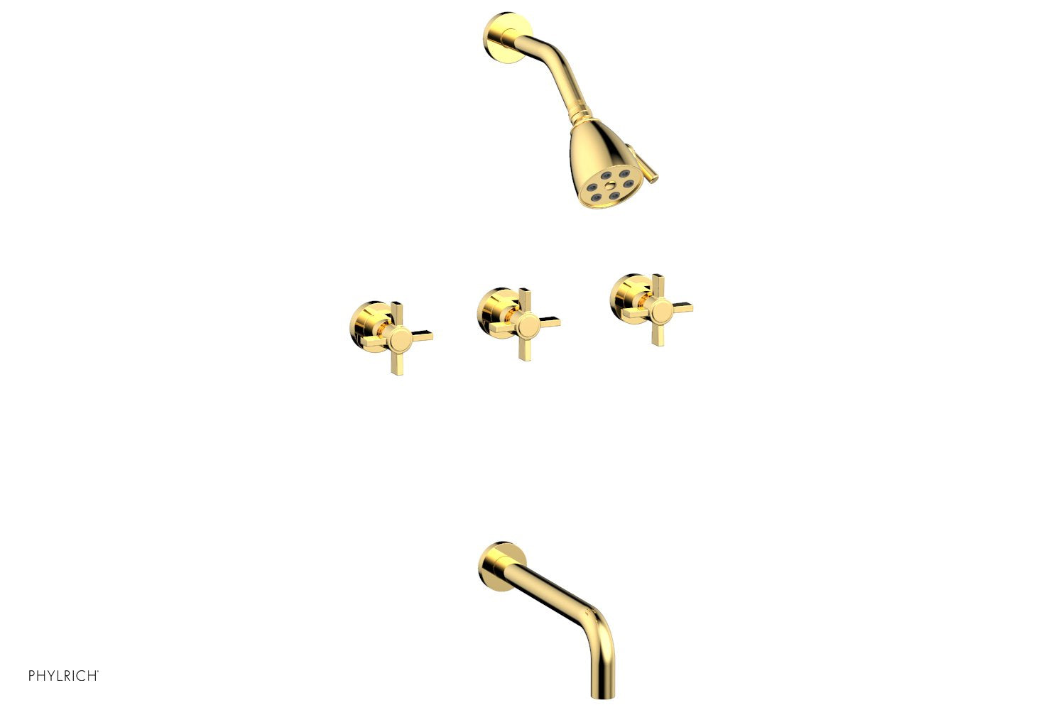 Premium 3-Handle Tub and Shower Faucet Set with 10