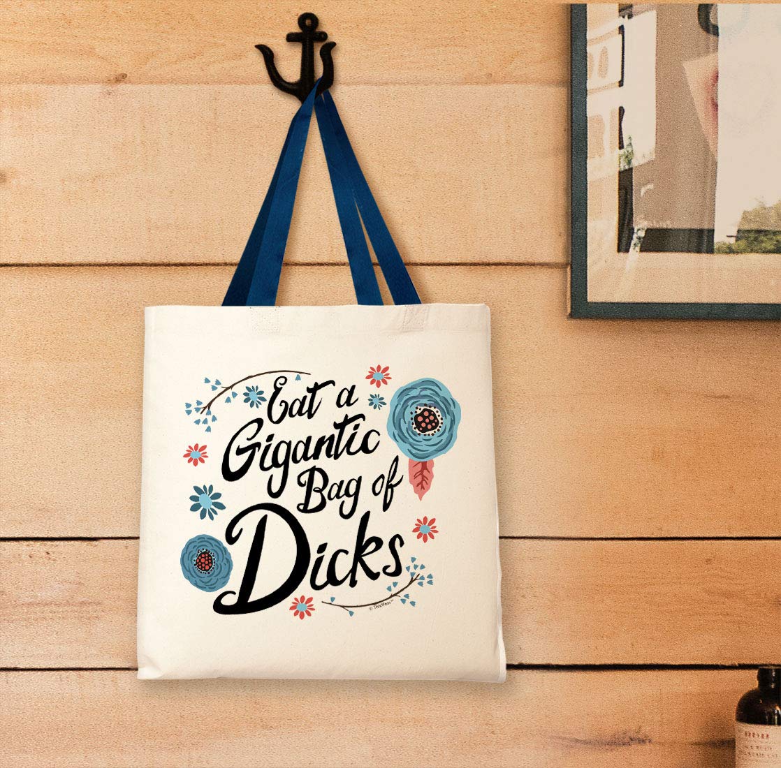 Funny Coworker Gifts for Women - Hilarious 'Eat A Gigantic Bag of Dicks' Canvas Tote Bag - Office Humor & White Elephant Gifts - Perfect for Work Parties, Secret Santa & Gag Gifts