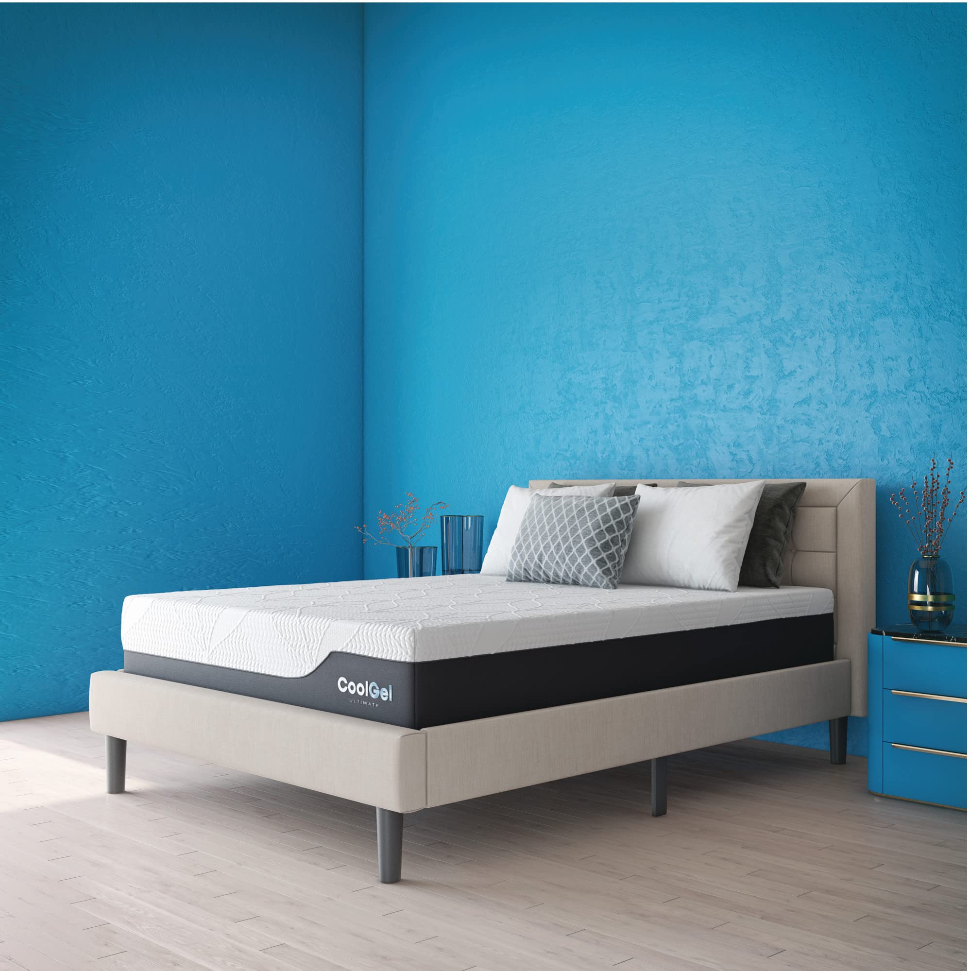 14 Inch Medium Firm Cooling Gel Memory Foam Mattress Queen Size - CertiPUR-US Certified with Pressure Relief & 2 Free CoolGel Pillows | Bed in a Box for Hot Sleepers, Back Pain Relief & Guest Room Comfort