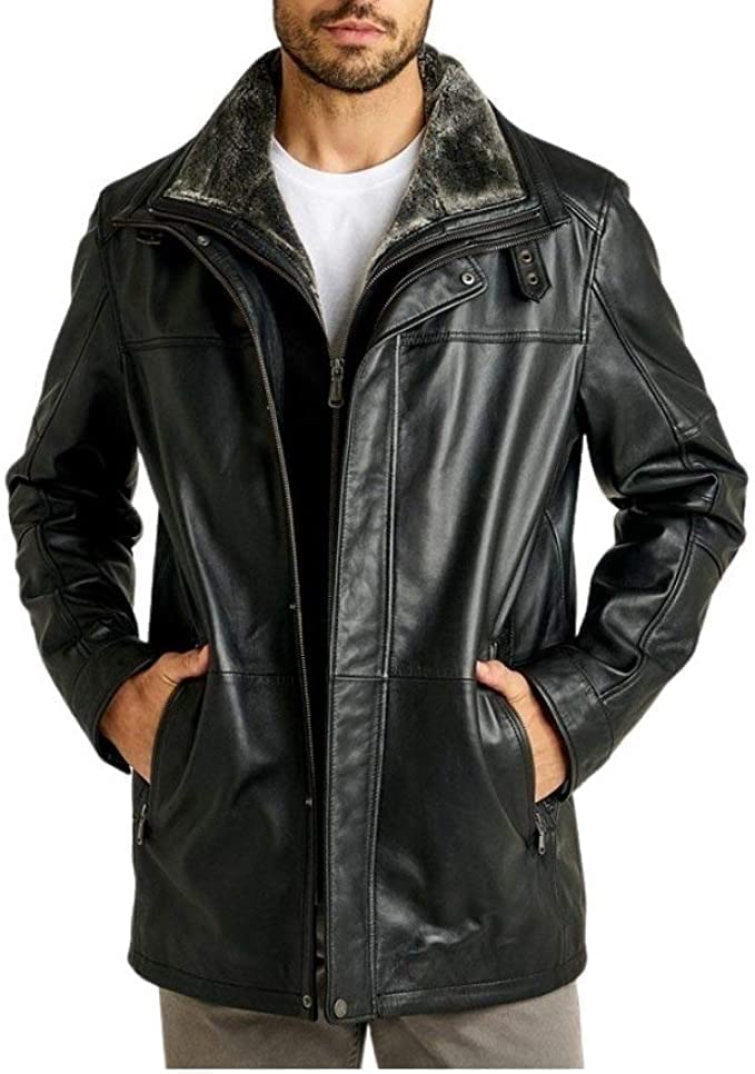 **Genuine Lambskin Leather Jacket for Men – Premium Winter Jacket – Warm & Stylish Outerwear for Cold Weather, Casual Wear & Outdoor Activities**