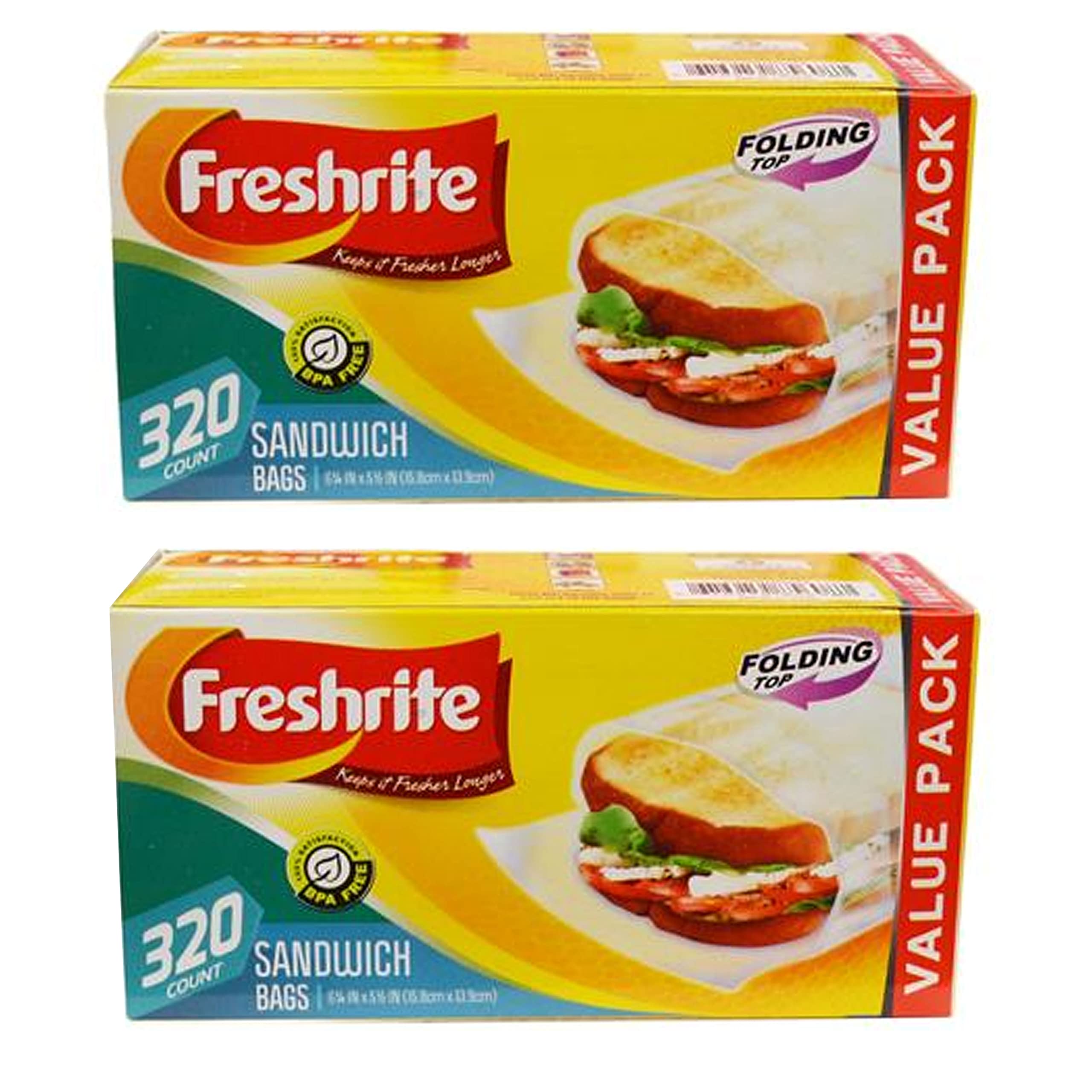 640 Count Reusable BPA-Free Sandwich Bags | Fold Top Food Storage & Snack Bags for Lunch, Meal Prep & Picnics