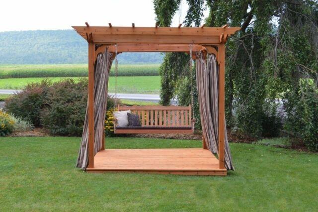 Premium Cedar Pergola with Deck & Swing Hangers - Outdoor Garden Gazebo for Patio, Backyard, and Poolside Relaxation | A&L Furniture