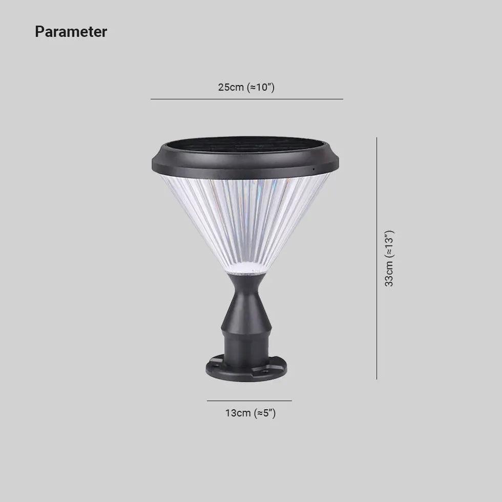 Solar Powered Cone Top Outdoor Pillar Lights - Waterproof Garden Pathway Lighting for Driveway, Walkway, and Landscape Decoration