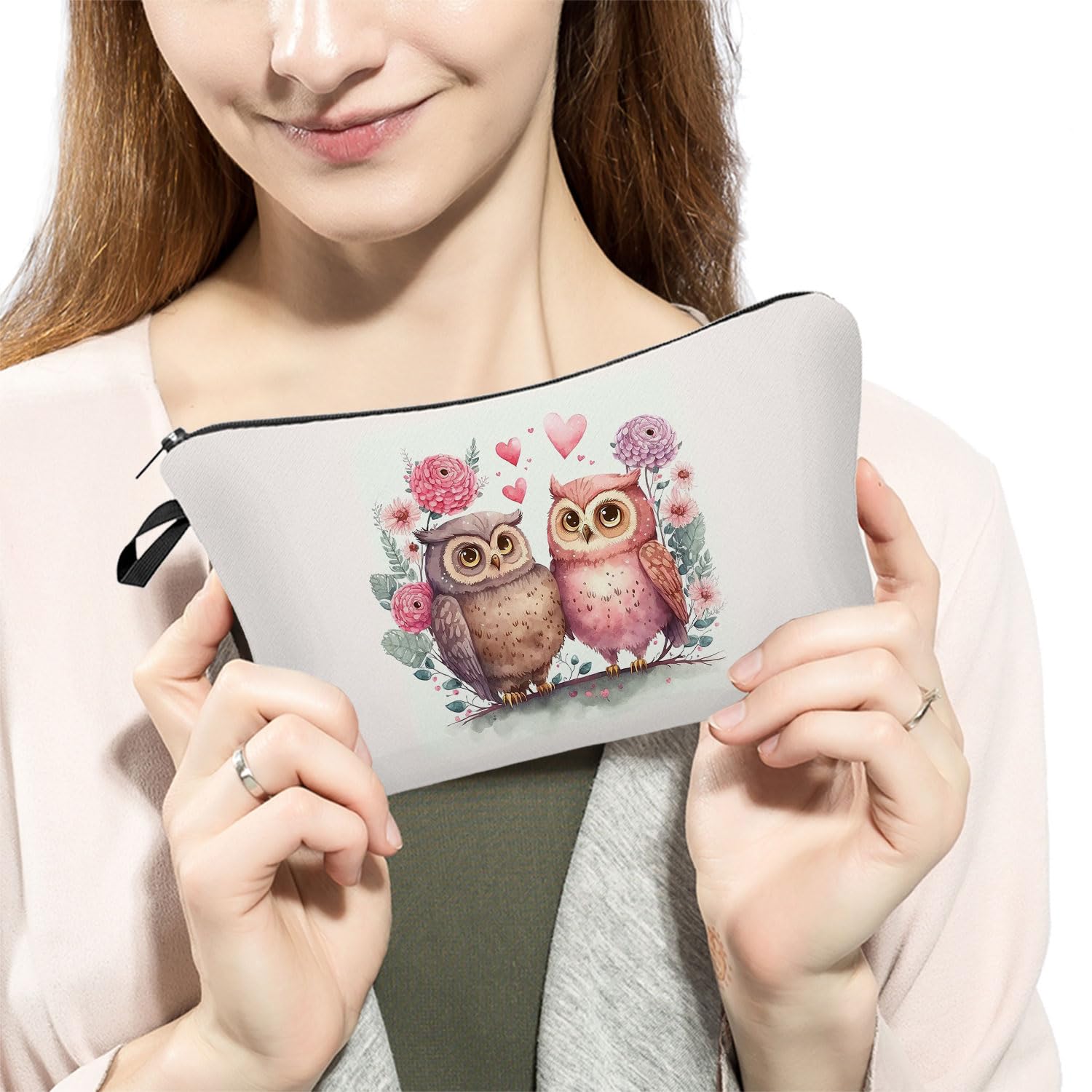 Cute Cartoon Owl Makeup Bag - Small Zippered Cosmetic Organizer Pouch for Women, Toiletry Travel Bag, Birthday & Christmas Gift for Owl Lovers - Perfect for Daily Use, Travel, and Gifting