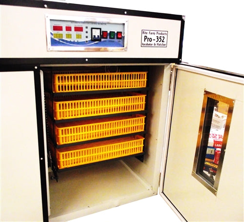 Rite Farm Products Pro 352 Professional Cabinet Egg Incubator & Hatcher - Automatic Temperature Control for Chicken, Duck, Quail Eggs - Perfect for Poultry Farming, Hatching Eggs at Home or School Projects