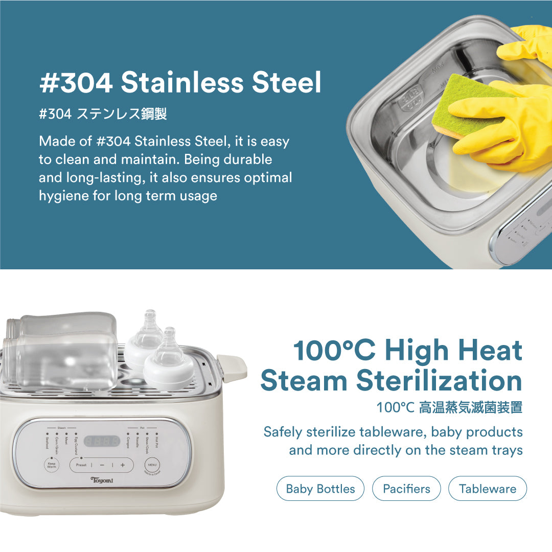 Toyomi ST 2318 Electric Stackable Food Steamer - 3-Tier Multi-Function Rice Cooker & Vegetable Steamer for Healthy Cooking | Perfect for Meal Prep, Dumplings & Family Dinners