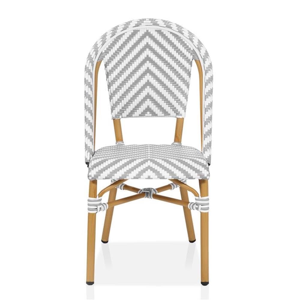 Acti Modern Aluminum Patio Dining Chairs (Set of 2) - Gray Outdoor Furniture for Garden, Poolside & Backyard Dining - Weather-Resistant & Comfortable