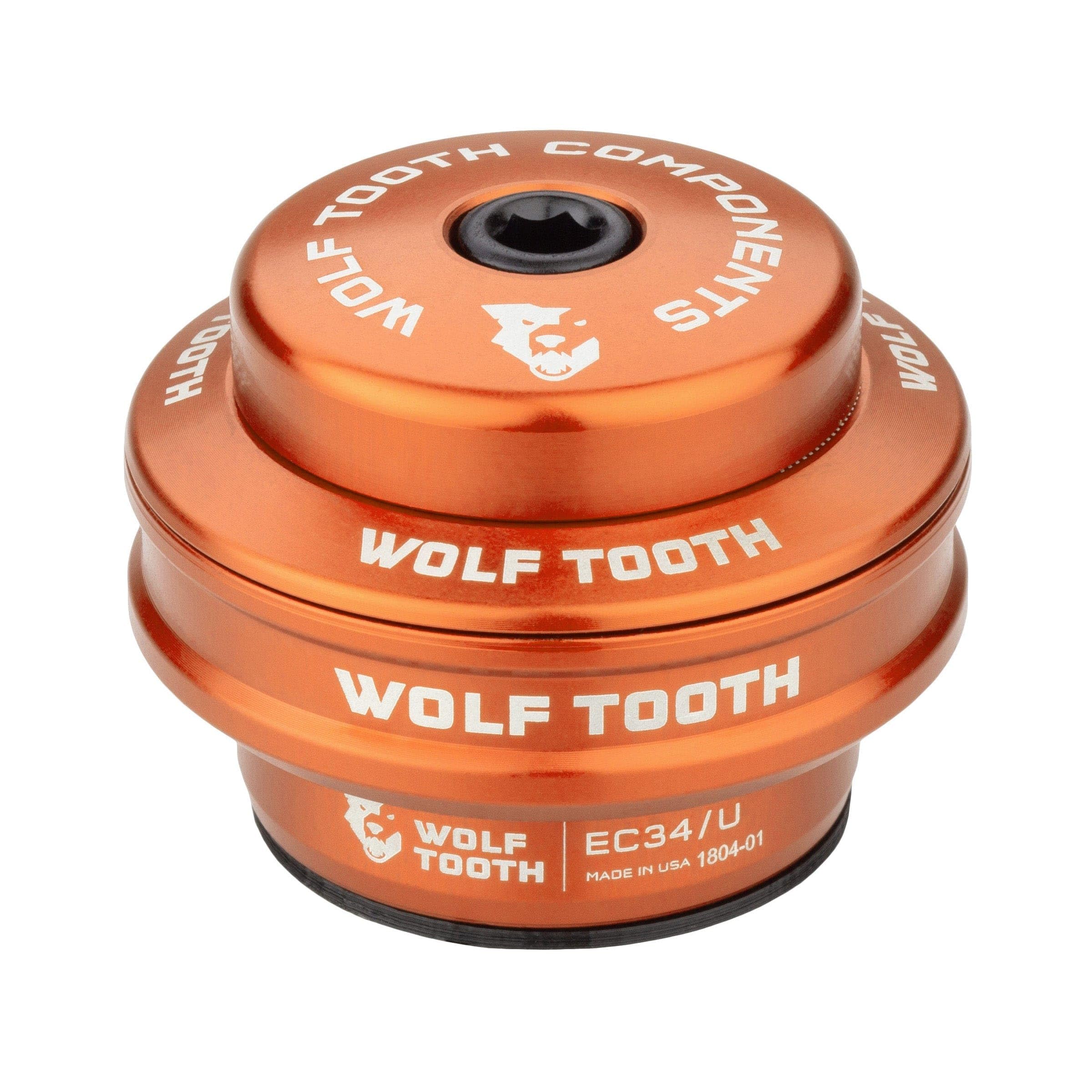 Wolf Tooth Premium EC34/28.6 Upper Headset - 16mm Stack Height - Orange - Compatible with Mountain & Gravel Bikes - Ideal for Headset Spacer Replacement & Bike Upgrades