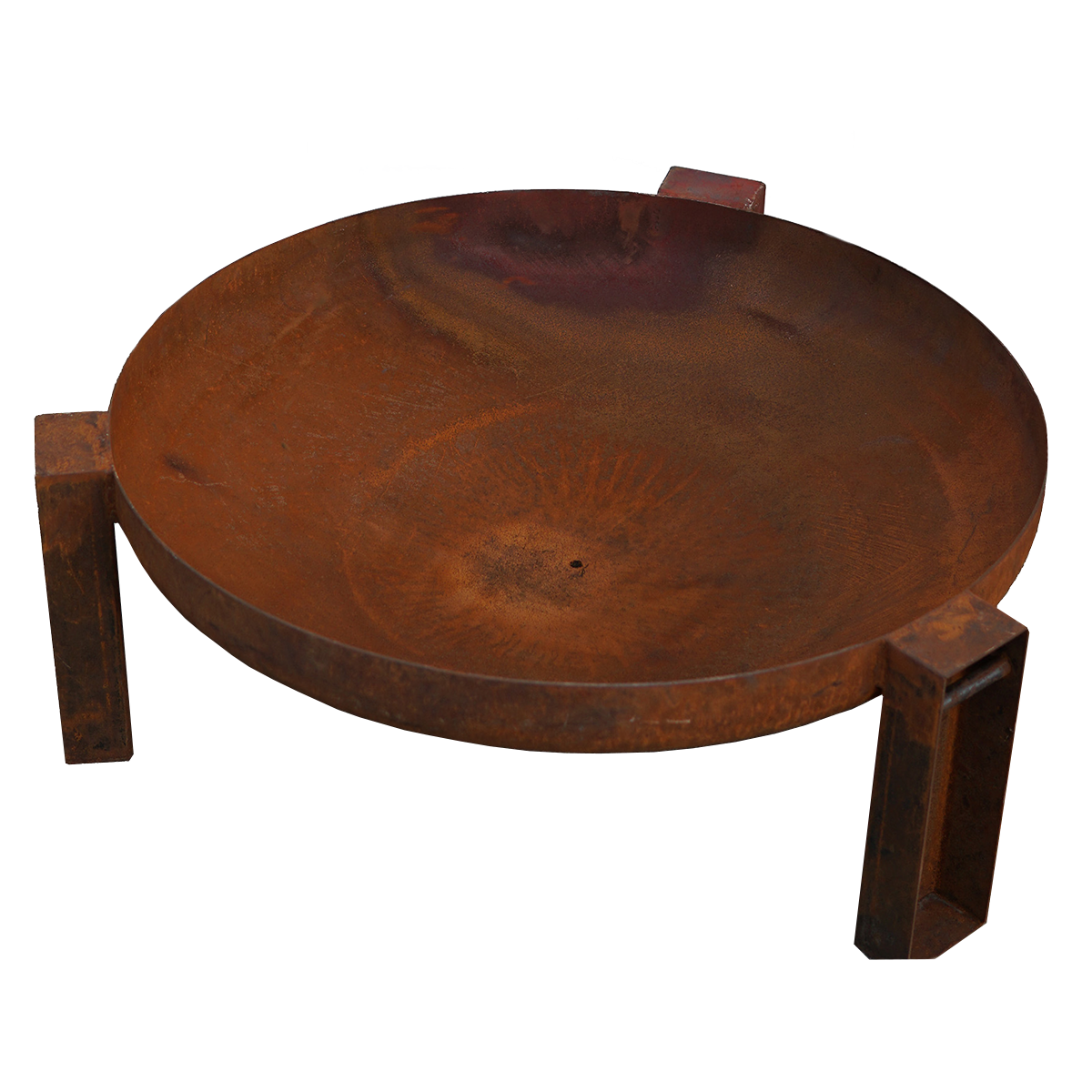 Round Fire Pit W4195 - Outdoor Patio Heater for Backyard, Garden & Camping - Durable Steel Fire Bowl with Spark Screen & Poker
