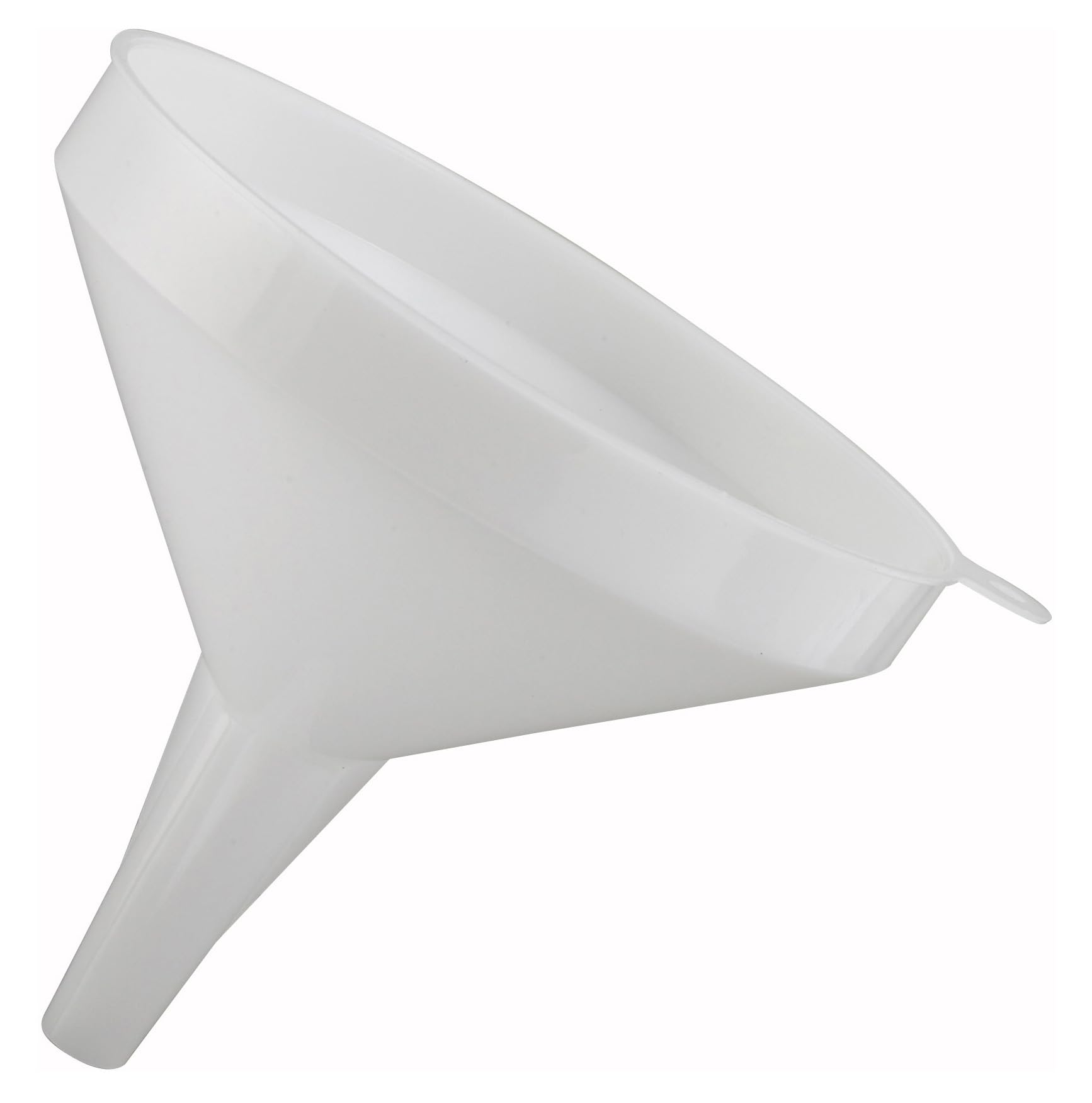 Winco 6.25-Inch White Plastic Funnel - Medium Size for Kitchen, Automotive & DIY Projects - Durable Liquid Transfer Tool for Cooking, Oil Changes & Home Brewing