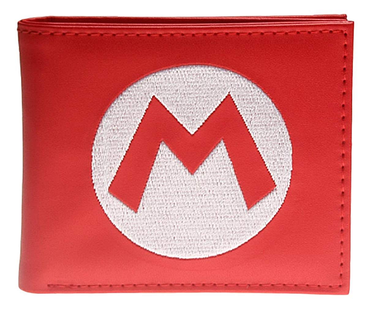 Mario M Cartoon Character Genuine Leather Bi-Fold Wallet for Men - Stylish & Durable Gift for Anime Fans, Everyday Use & Travel