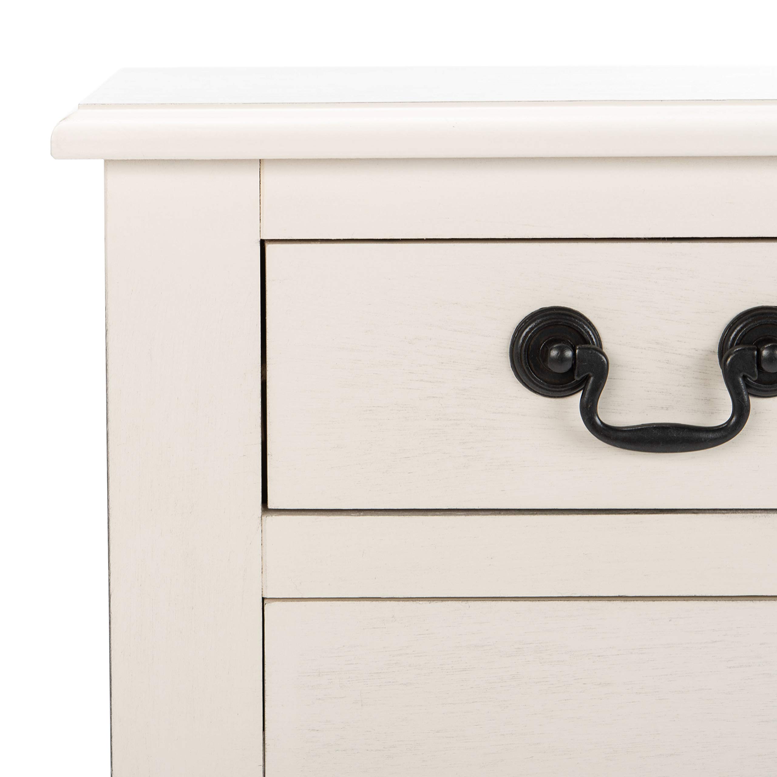 SAFAVIEH Home Collection Athena Distressed White 3-Drawer Console Table - Farmhouse Style Entryway Furniture for Hallway, Living Room & Bedroom Decor