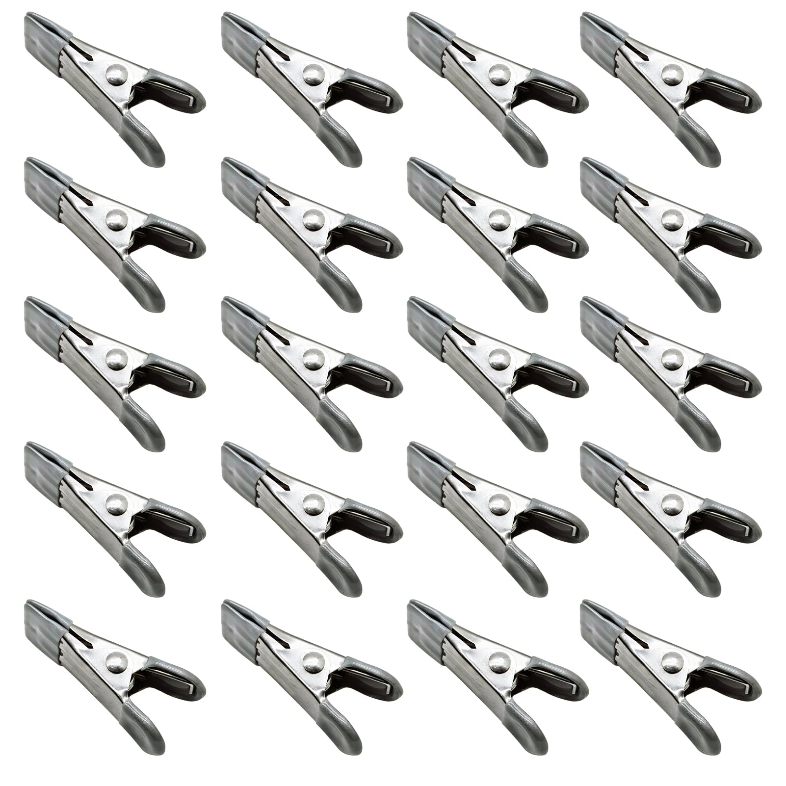 20 Pack Heavy Duty 2 Inch Metal Spring Clamps - Strong Spring Clips for Woodworking, Camping, Home DIY Projects - Durable Gray Clamps for Holding, Securing & Organizing (Perfect for Crafts, Workshops & Outdoor Use)