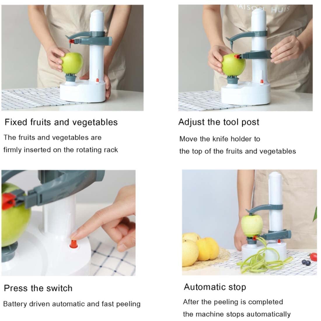 Electric Potato Peeler - Stainless Steel Automatic Rotating Vegetable & Fruit Peeler Machine for Kitchen | Perfect for Home Cooking, Restaurants & Meal Prep