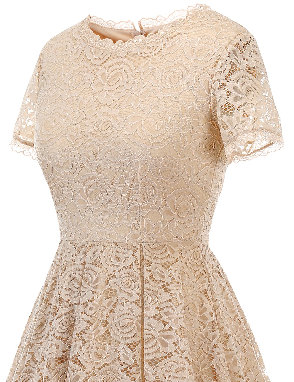 DRESSTELLS Elegant Lace Cocktail Dress | Tea Length Prom Party Dress for Women & Teens | Formal Bridesmaid & Wedding Guest Dress | Perfect for Evening Parties, Dinners & Special Occasions