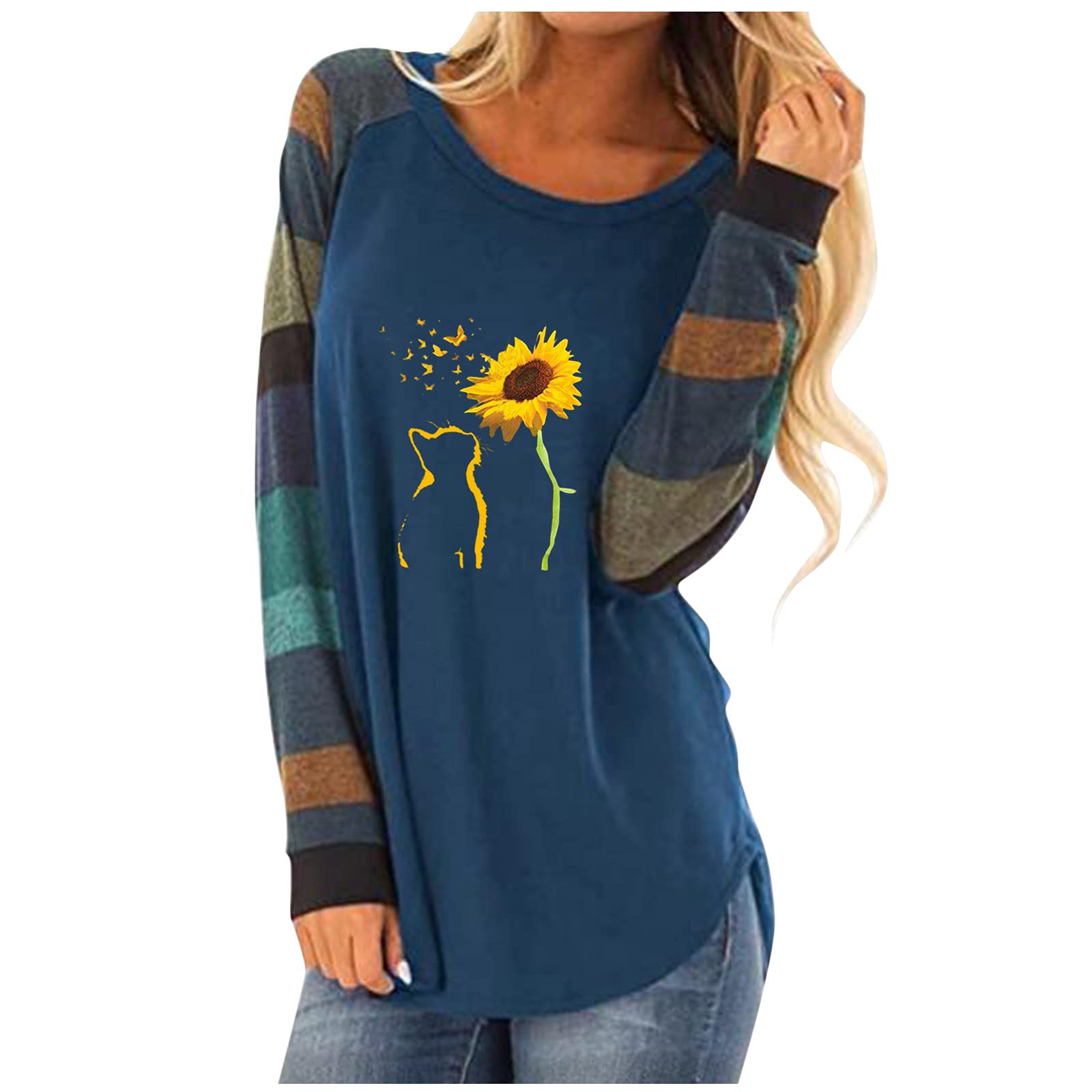 Women's Long Sleeve Crew Neck Pullover Sweatshirt - Casual Raglan Tunic Top for Women | Cozy Fall & Winter Wear, Lounge, Workout & Everyday Outfits