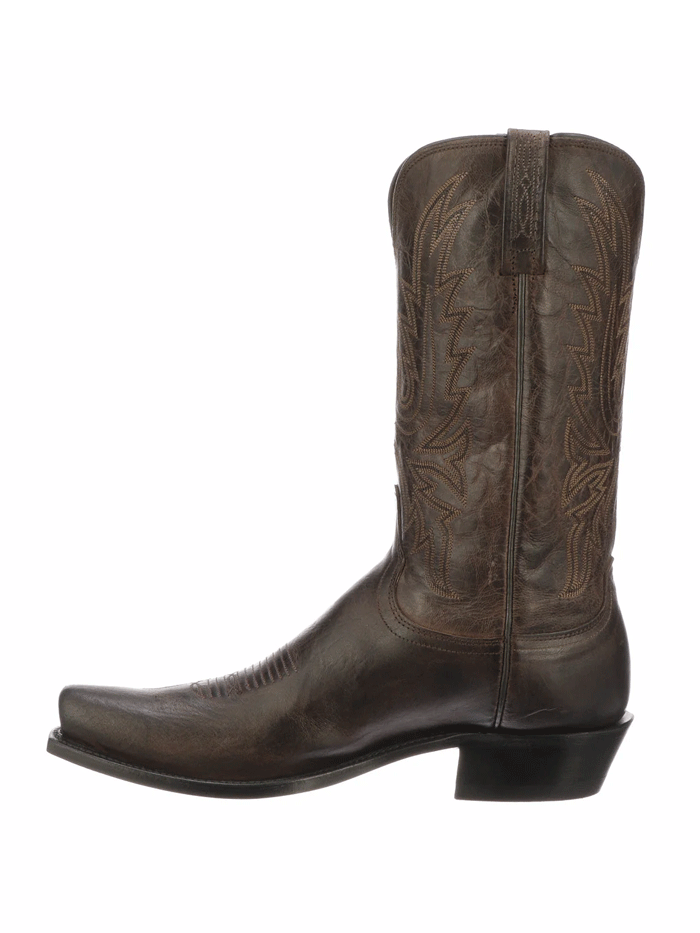 Lucchese N1556.54 Men's Corbin Mad Dog Goat Snip Toe Boots - Dark Chocolate Brown Western Boots for Cowboy, Rodeo & Country Style Outfits