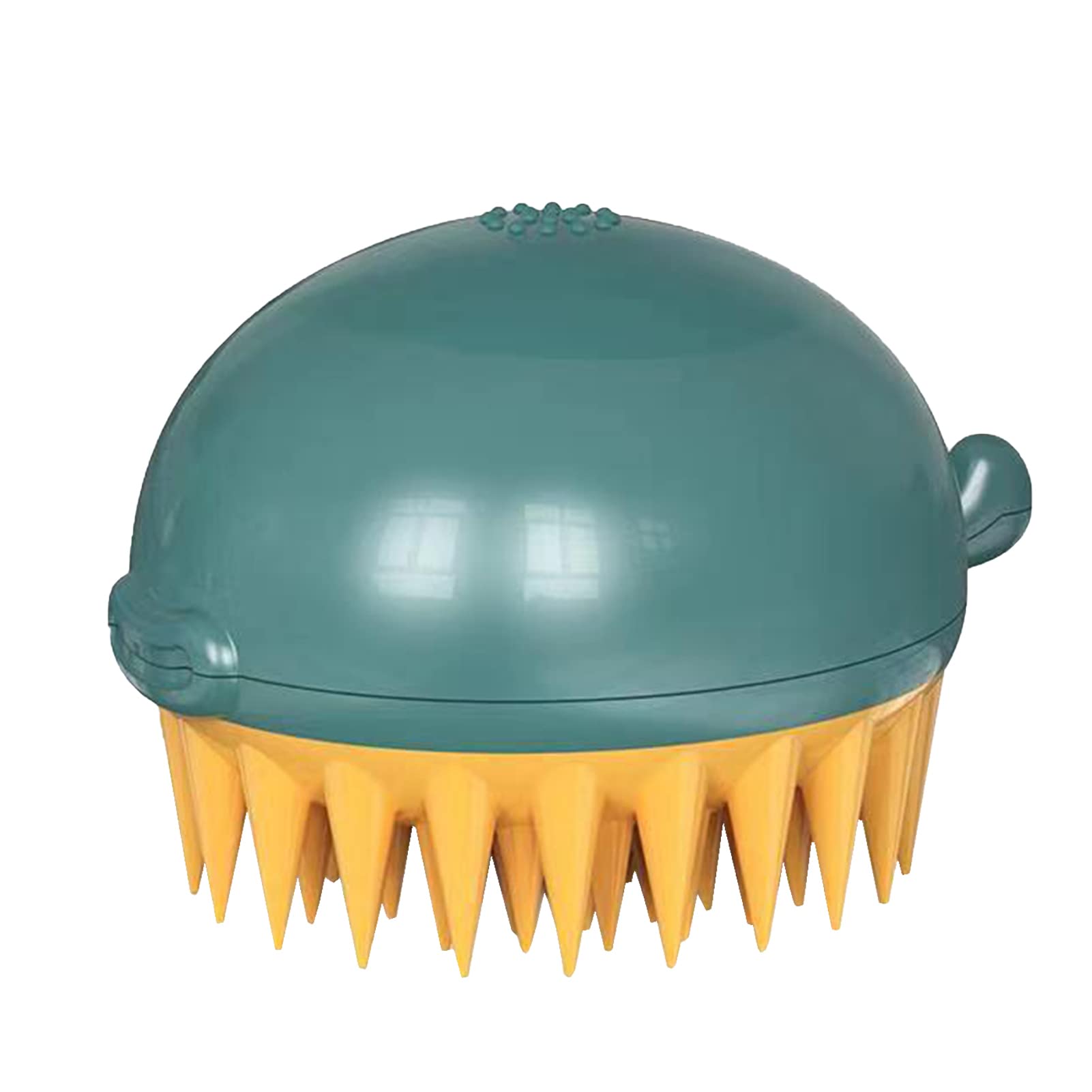 **Dog & Cat Bath Brush with Soap Dispenser - Safe Bristle Massage Grooming Brush for Shampooing, Fur Cleaning & Relaxing - Perfect for Pet Bath Time & Spa Grooming Sessions**