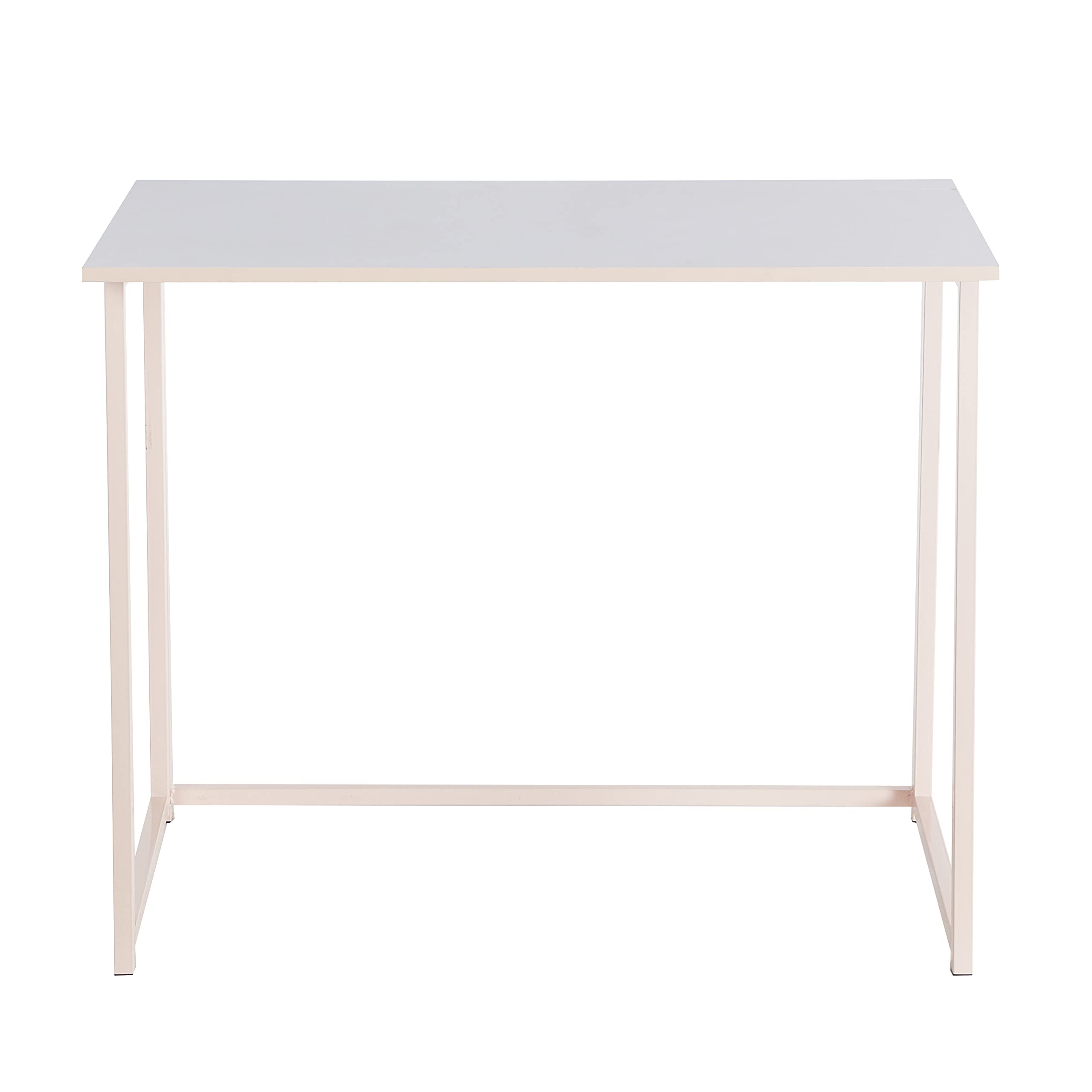 Urban Shop Folding Computer Desk - No Tools Required for Assembly, White & Pink - Perfect for Small Spaces, Home Office & Dorm Rooms