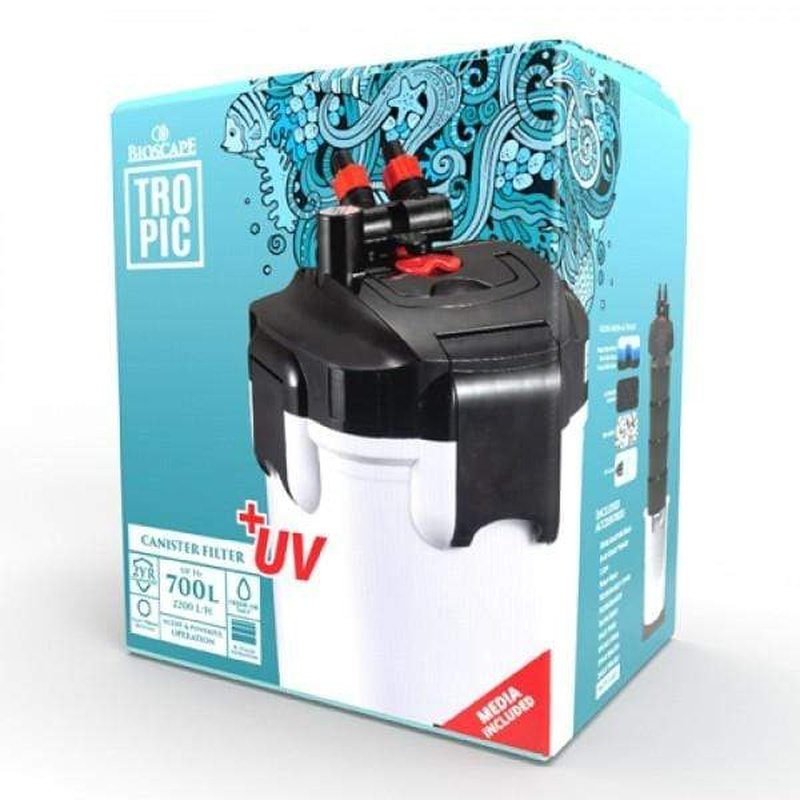 Bioscape Tropic Canister Filter 2200 with UV Sterilizer - 700L Capacity, 2200L/H Flow Rate - Ideal for Large Aquariums, Fish Tanks & Aquatic Plant Setups