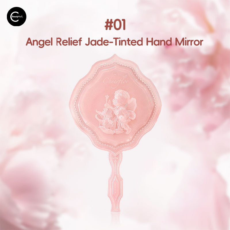Cheerflor Angel Relief Transparent Jade Hand Mirror - Elegant & Durable for Makeup, Travel, and Home Decor | Perfect Gift for Women