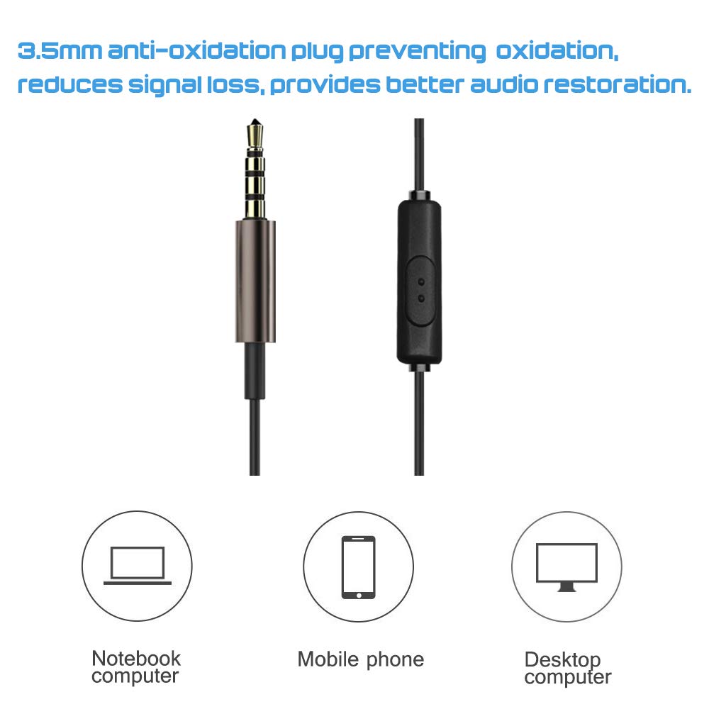 2 Packs Magnetic Wireless Earbuds with Remote & Mic - Stereo Sound Noise Isolating Headphones, Tangle-Free Design for iPhone, Android, Laptop, Gaming - Perfect for Workouts, Commuting & Travel (3.5mm Jack Compatible)