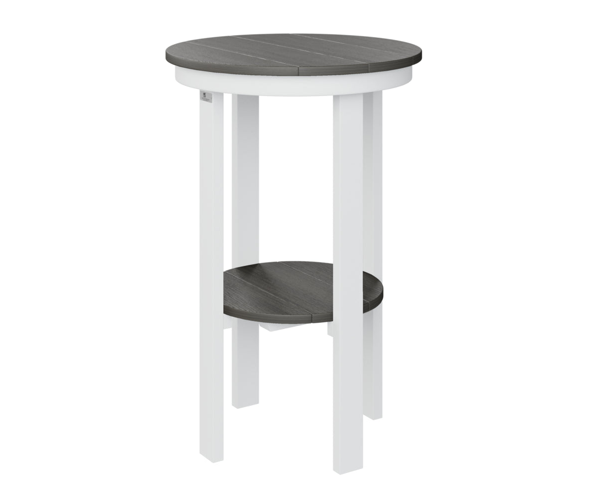 Berlin Gardens Round End Table - Bar Height Outdoor Patio Furniture for Garden, Deck, Poolside & Balcony Use