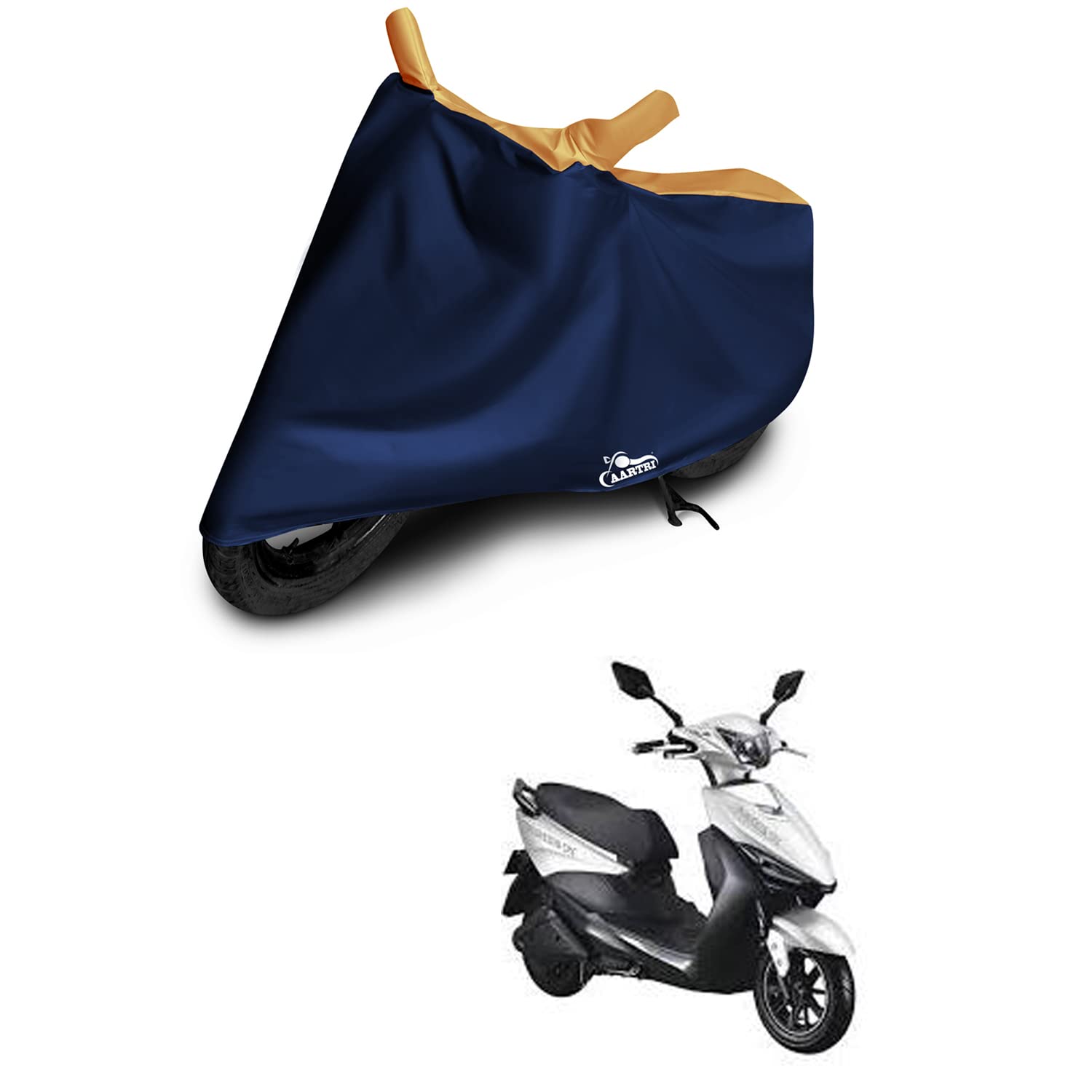 Yobykes Yo Edge 2022 (BS-2,3,4,6) Motorcycle Body Cover - UV Protection & Dustproof - Strip Orange - Perfect for Outdoor Parking & Weather Protection
