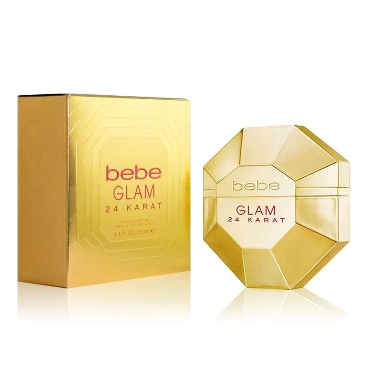 Bebe Glam 24K Gold 100ML Eau De Parfum Spray for Women - Luxury Floral Scent Perfect for Date Nights & Special Occasions