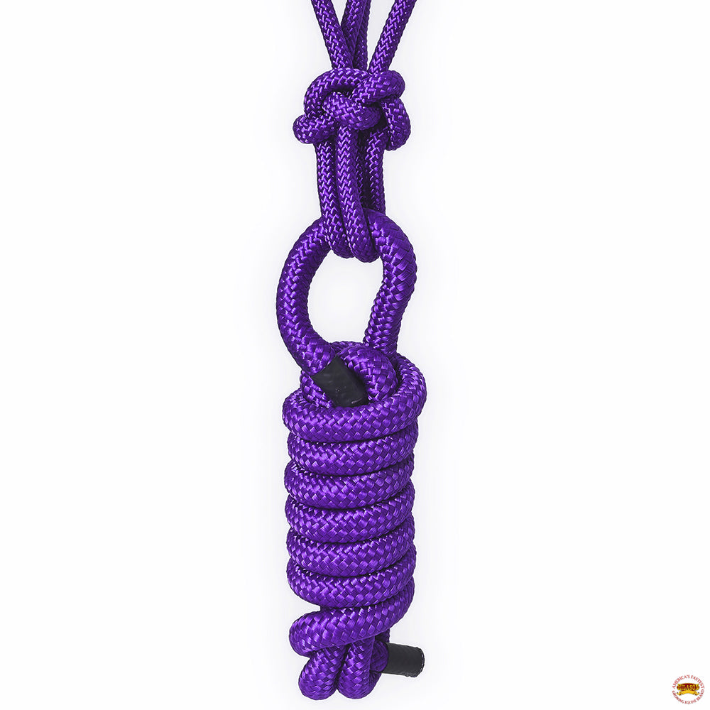 8 Ft Hilason Western Nylon Heavy Duty Horse Lead Rope Halter - Durable Multi-Colored Bridle for Training, Trail Riding & Ranch Work