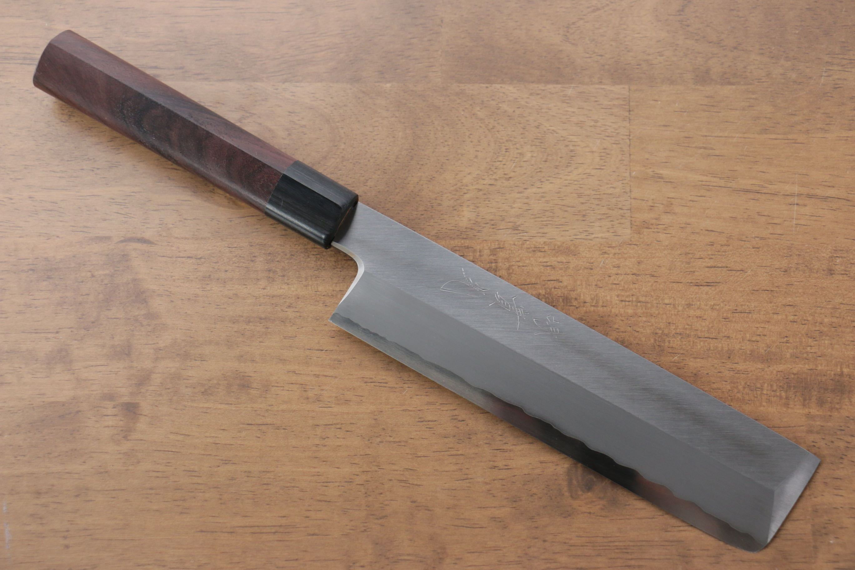 Jikko Silver Steel No.3 Usuba Japanese Kitchen Knife 195mm with Premium Shitan Handle - Perfect for Sushi, Vegetables & Precision Cutting