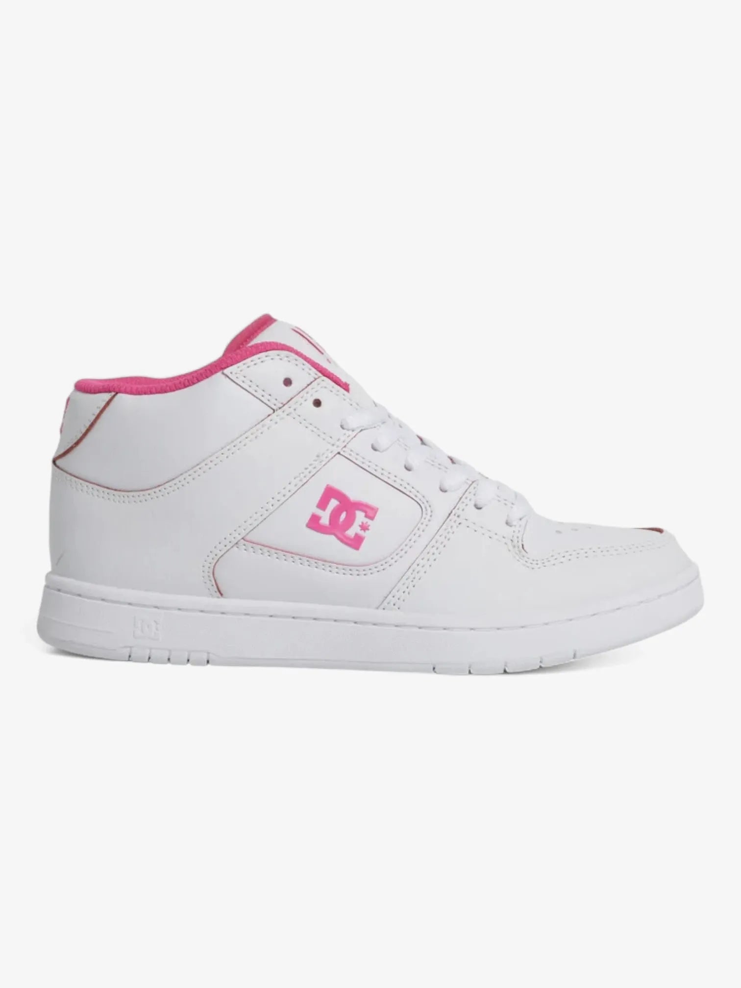 DC Manteca 4 Mid Women's Skateboarding Shoes - White & Fuchsia | High-Top Sneakers for Street Style & Skateboarding | Perfect for Urban Fashion & Sports Enthusiasts