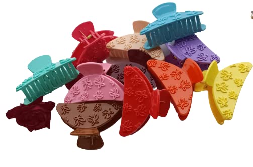 Stylish Unisex Hair Clips for Girls & Women - 6-Pack Butterfly Claw Alligator Clips with Grosgrain Ribbon & Satin Scrunchies | Perfect for School, Parties, Weddings & Everyday Hair Accessories