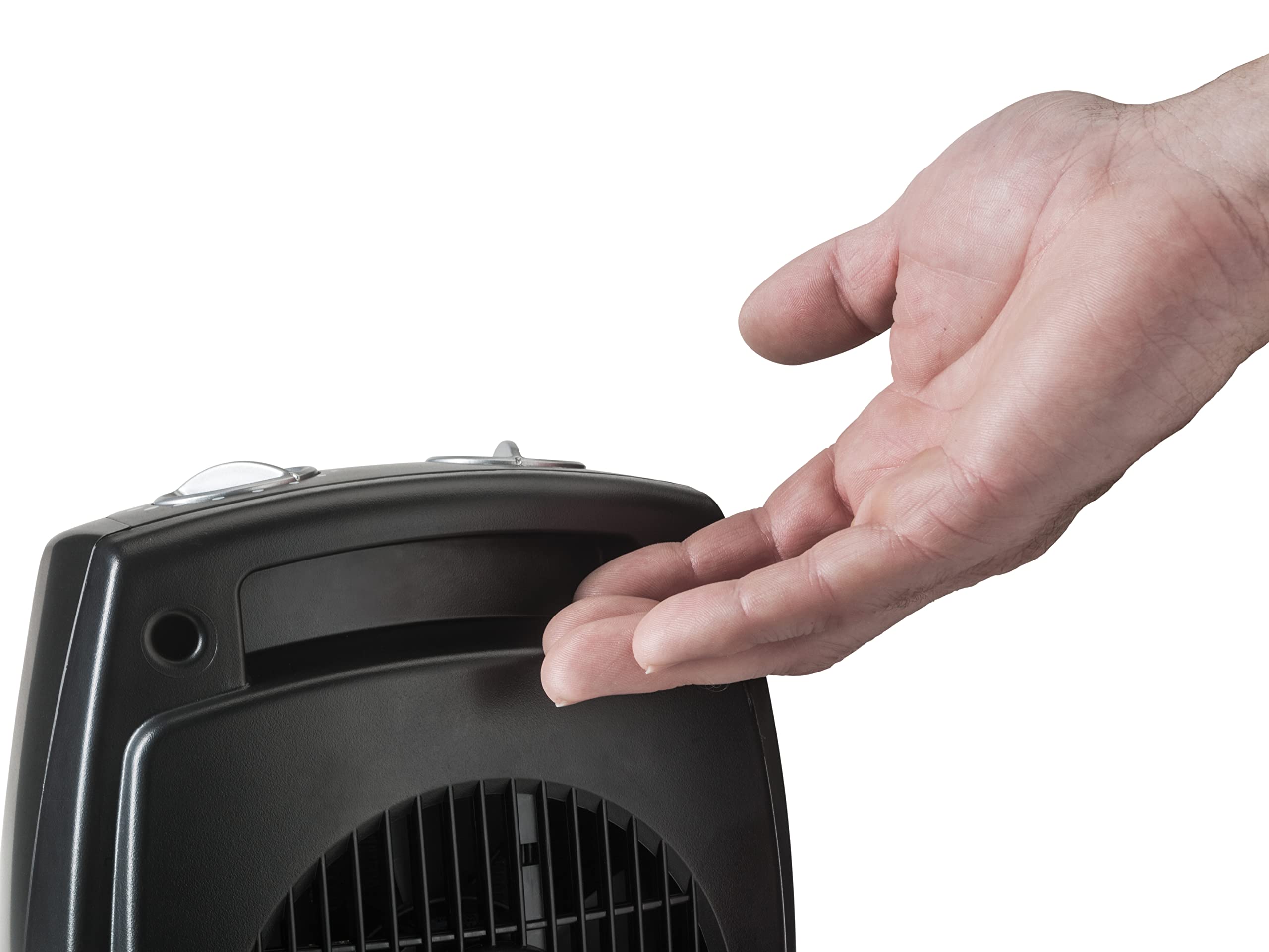 Lasko CD09250 Compact 9-Inch Black Ceramic Space Heater with Adjustable Thermostat - Perfect for Office Desk, Bedroom & Small Rooms - Tabletop or Under-Desk Use for Personal Heating