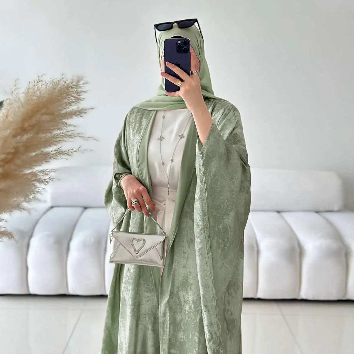 Elegant Muslim Women's Open Abaya Dress - Modest Long Cardigan for Prayer & Daily Wear - Perfect for Hijab Outfits & Special Occasions