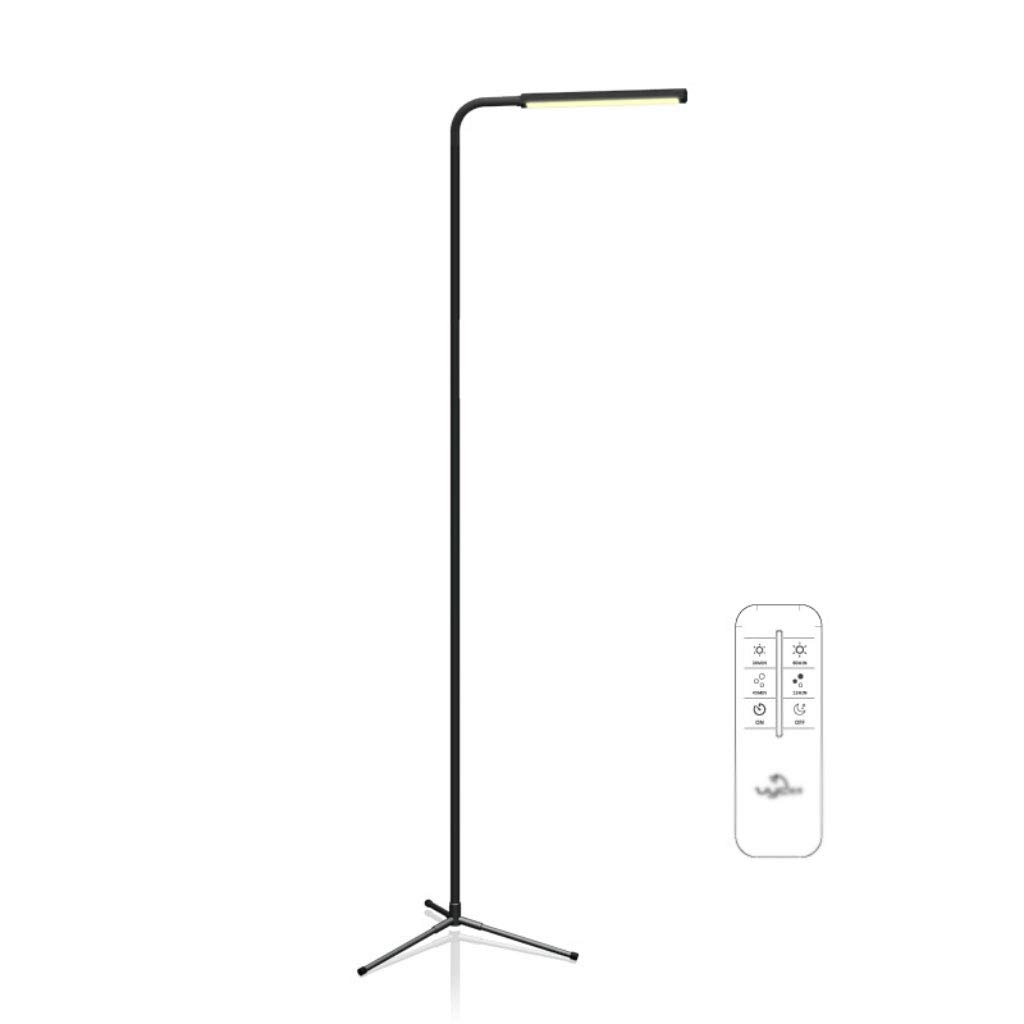 Modern 3-in-1 Ultra Slim LED Floor Lamp with Dimmable Gooseneck & Tripod Base - 12 Brightness Levels & 10 Color Temperatures - Adjustable Standing Lamp for Bedroom, Living Room, Office & Reading Nook
