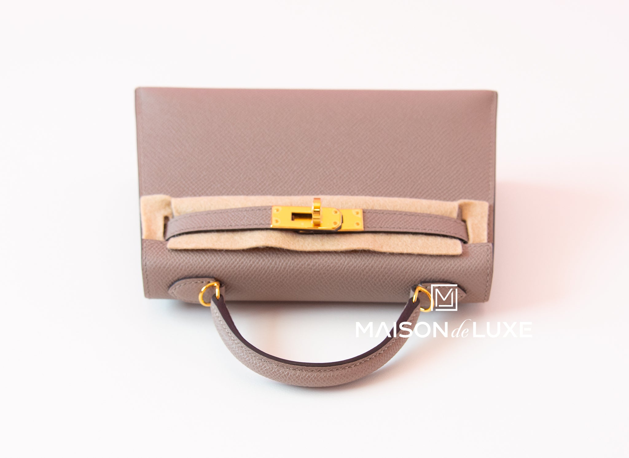 Hermes Mini Kelly II 20 Handbag in Gris Asphalte Epsom Leather with Gold Hardware - Luxury Crossbody Bag for Women, Perfect for Evening Events & Special Occasions