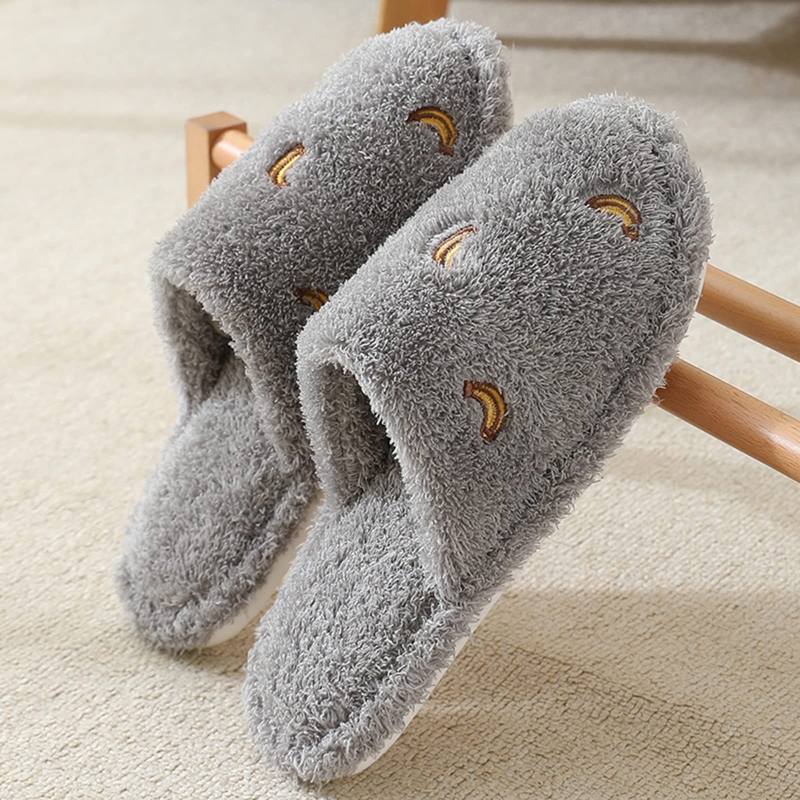 Cozy Non-Slip Cotton House Slippers for Women & Men - Warm Winter Indoor/Outdoor Home Shoes with Anti-Slip Sole - Perfect for Lounge, Bedroom, Kitchen and Cold Weather Comfort