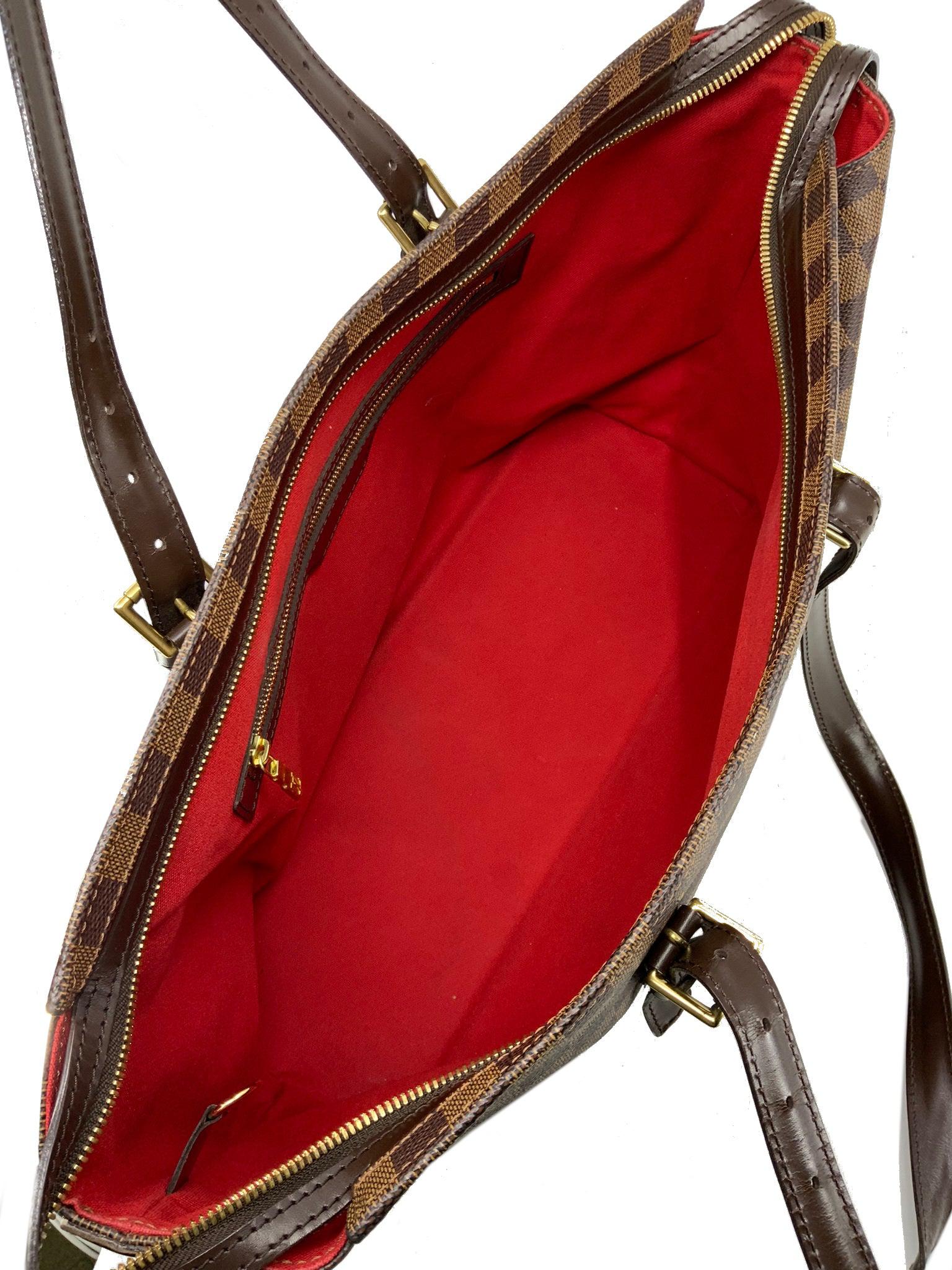 Authentic Louis Vuitton Damier Ebene Chelsea Tote Bag for Women - Luxury Leather Shoulder Bag with Gold-Tone Hardware - Perfect for Work, Travel & Everyday Use