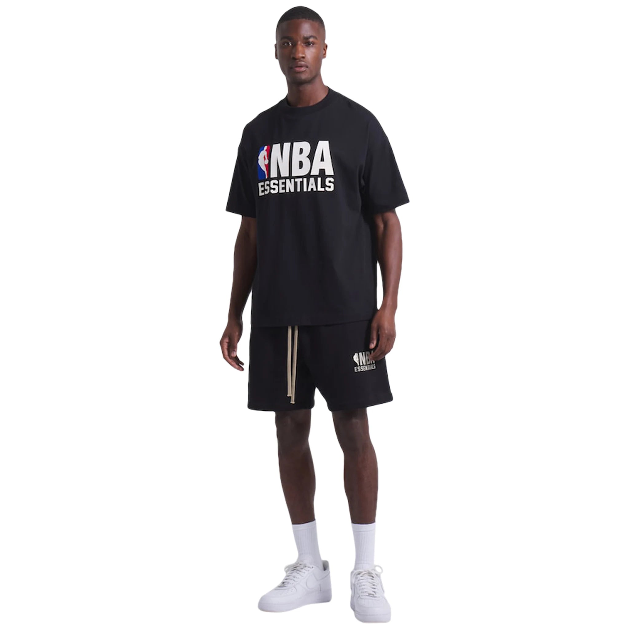 Fear of God Essentials x NBA Black Basketball Shorts for Men - Stylish & Comfortable Streetwear for Casual Wear, Gym, and Lounge