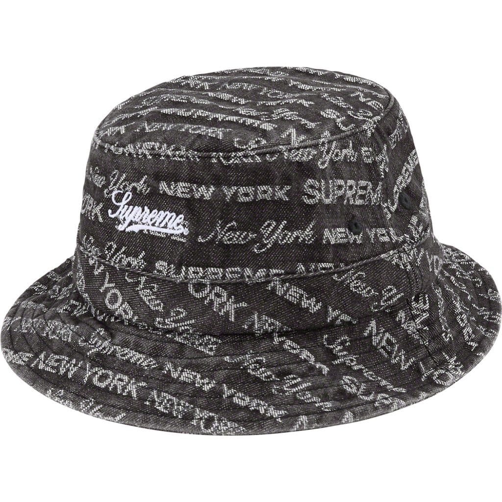 Supreme Multi-Type Jacquard Denim Crusher Hat - Black | Stylish Streetwear Accessory for Urban Fashion & Hip-Hop Outfits