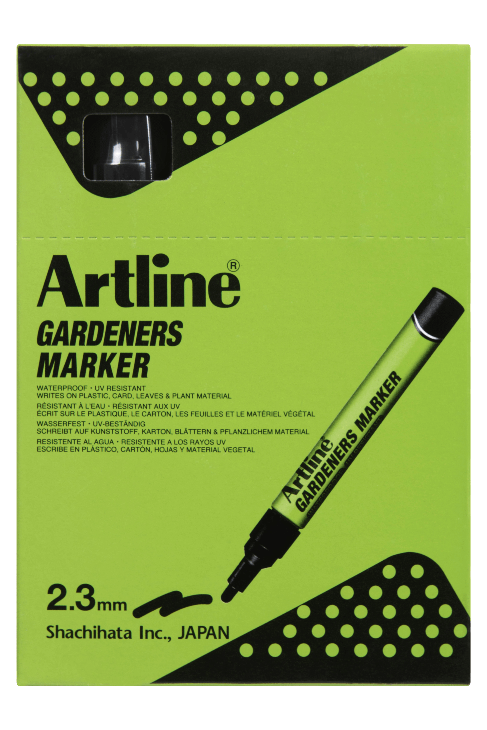 Artline Gardeners Permanent Marker Bullet Tip Black - 12 Pack - Waterproof & Fade-Proof Markers for Gardening, Labeling, and Outdoor Use