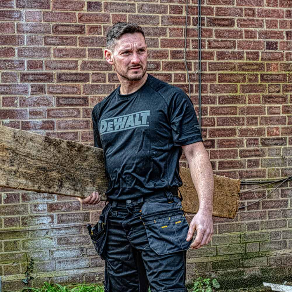 DeWalt Easton Performance Workout T-Shirt - Moisture Wicking, Breathable & Durable for Gym, Running & Outdoor Activities