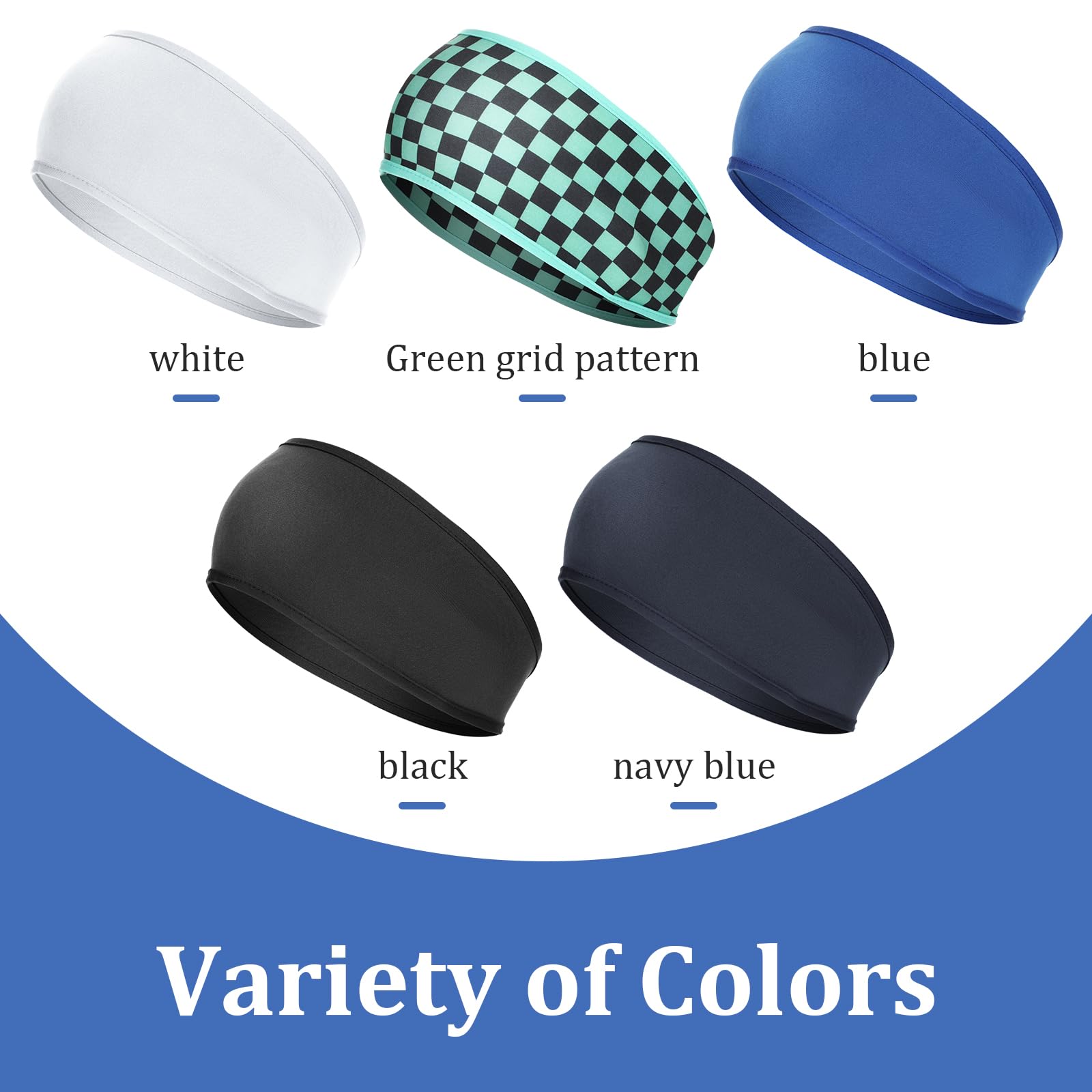 5-Pack Boys Sports Headbands - Breathable Sweatbands for Soccer, Basketball, Running & Tennis - Kids Athletic Headwear for Boys & Girls (5 Colors) - Perfect for School PE, Team Sports & Outdoor Activities