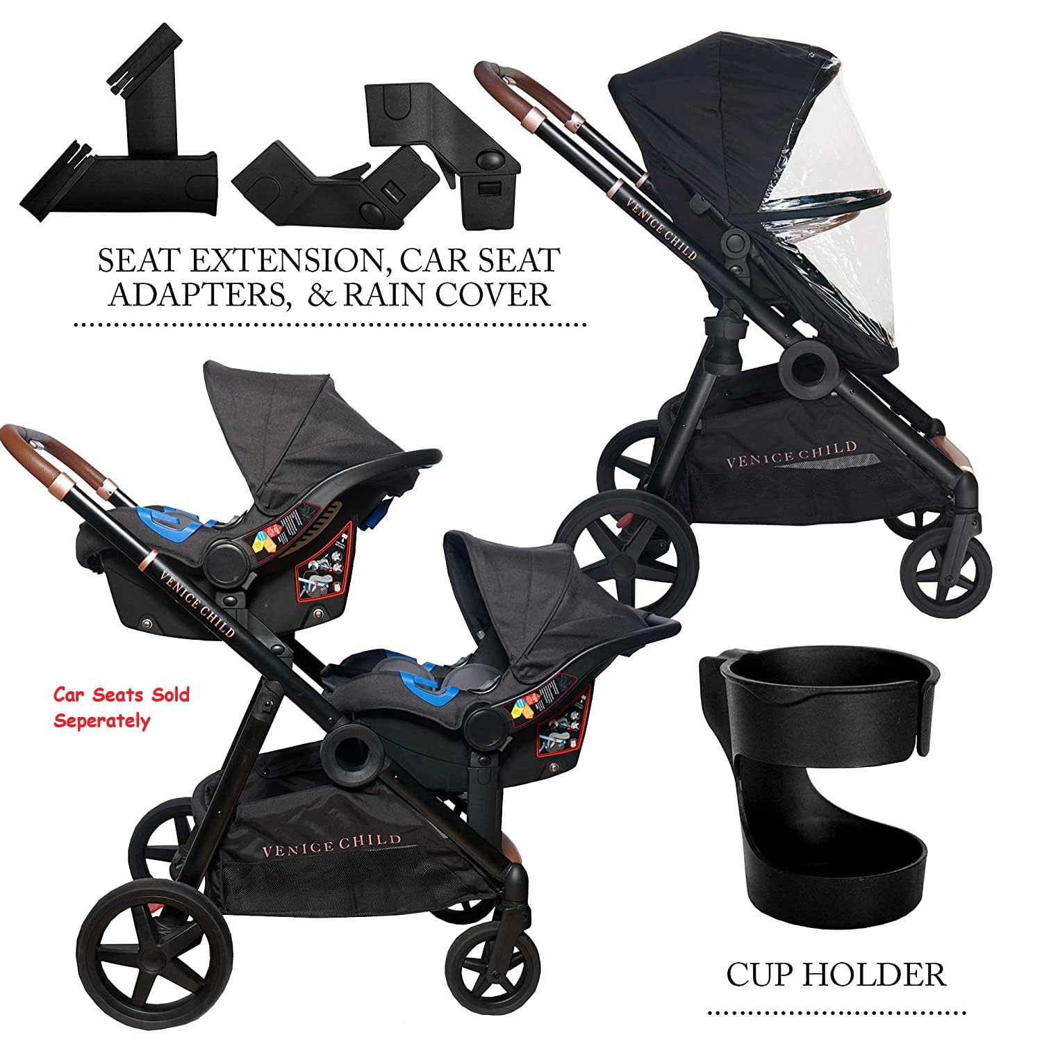 Venice Child Maverick Stroller System - Lightweight Travel Stroller for Toddlers & Infants | Perfect for City Walks, Shopping & Air Travel