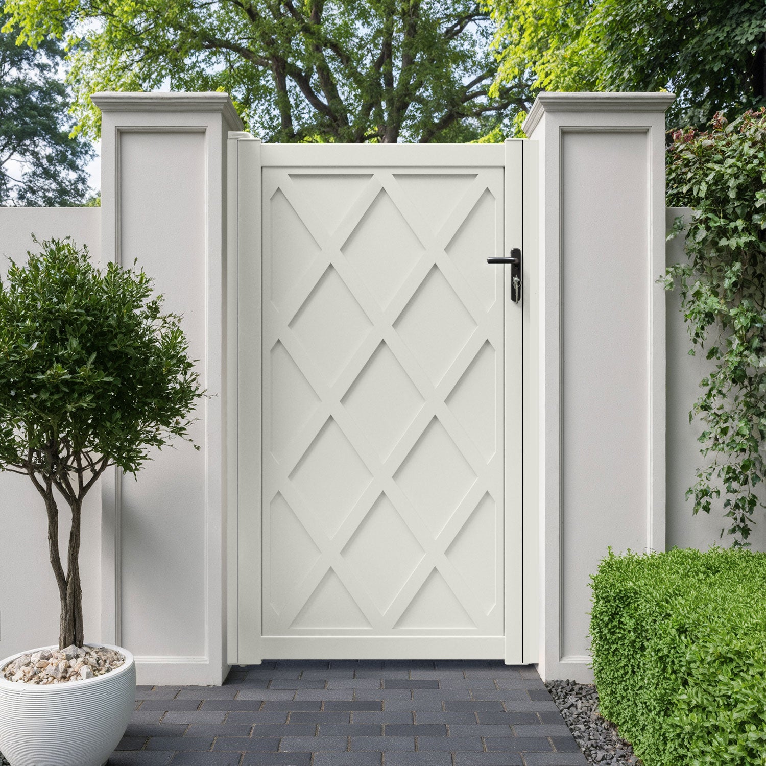 Ashfield Aluminum Straight Top Pedestrian Gate - Durable & Weather-Resistant Outdoor Fence Gate for Garden, Yard, and Driveway Security