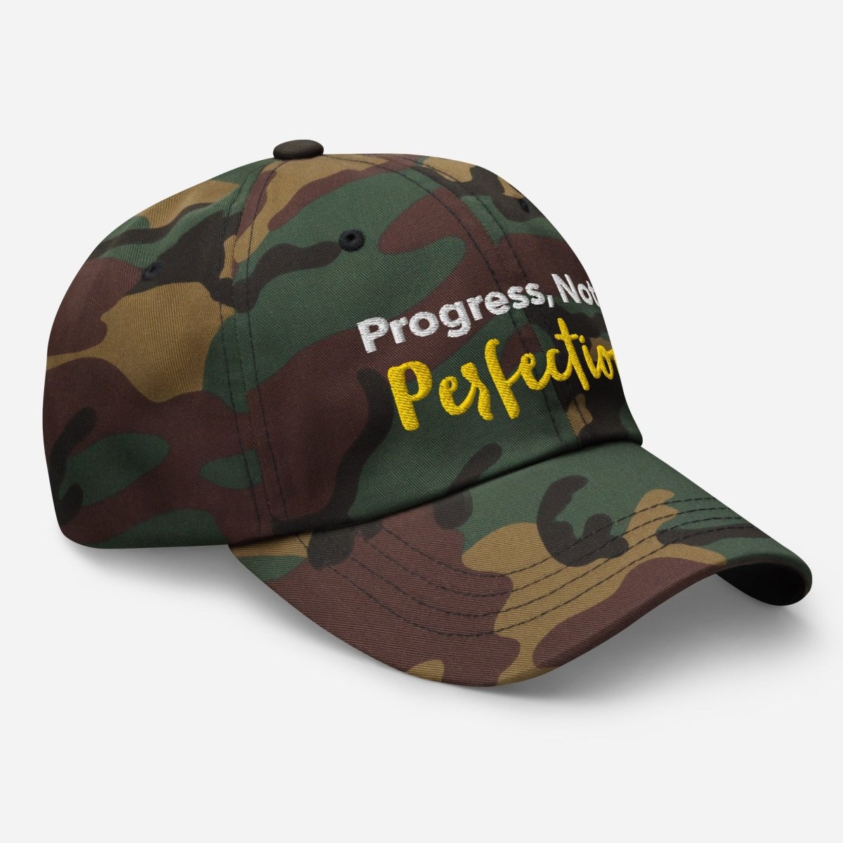 Progress Not Perfection Embroidered Dad Hat - Adjustable Cotton Baseball Cap for Men & Women - Perfect for Outdoor Activities, Sports & Casual Wear
