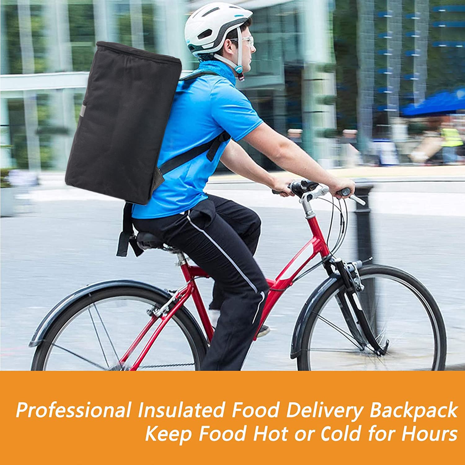 Insulated Food Delivery Backpack with Cup Holders - Perfect for Groceries & Dashers