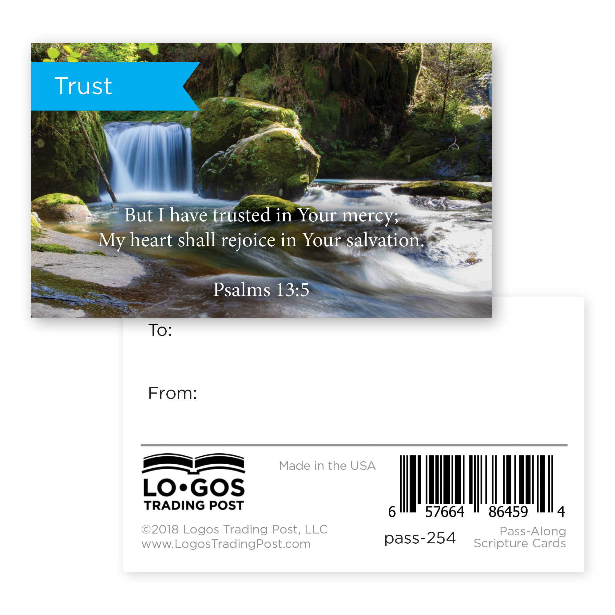 Trust Scripture Cards - Psalm 13:5, Pack of 25 Inspirational Bible Verse Wallet Cards for Devotional, Bible Study & Memorization | Christian Encouragement Cards for Church, Small Groups & Personal Faith Journey